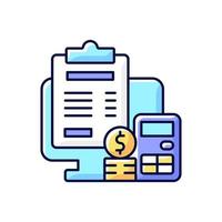 Invoicing RGB color icon vector