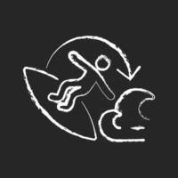 Carve surfing maneuver chalk white icon on dark background vector