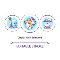 Digital twin solutions concept icon vector