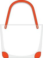 Front of basic white handbag isolated vector