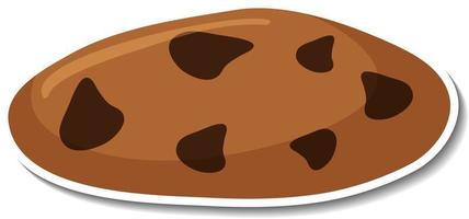 Chocolate chip cookies sticker on white background vector