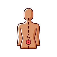 Lower back pain RGB color icon vector