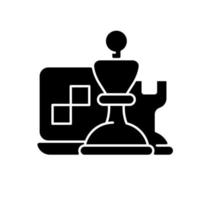 Online logic games and chess black glyph icon vector