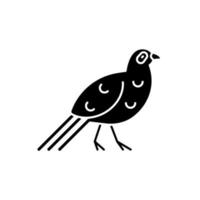 Bird black glyph icon. vector