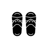 Taiwanese slippers black glyph icon. vector