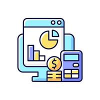 Cost management RGB color icon vector