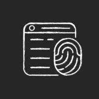 Browser fingerprinting chalk white icon on dark background vector