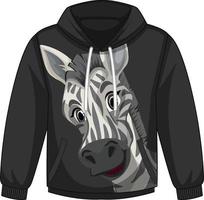 Front of hoodie sweater with zebra pattern vector