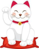 Japanese lucky cat maneki neko cartoon character isolated vector