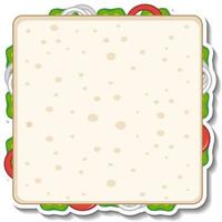 Square sandwich sticker on white background vector