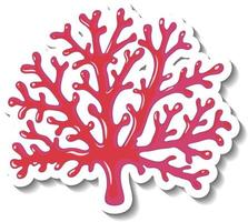 A sticker template with Coral sea element isolated vector