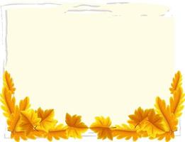 Banner vacío con elementos de hojas de otoño sobre fondo blanco. vector