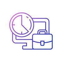 Set working hours gradient linear vector icon