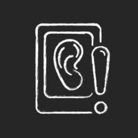 Eavesdropping on mobile devices chalk white icon on dark background vector