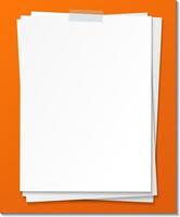 Empty paper note template stick with tape vector