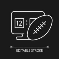 Online football games white linear icon for dark theme vector