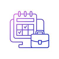 Online work calendar gradient linear vector icon