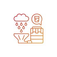 Recycling rainwater gradient linear vector icon