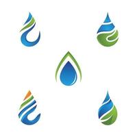 set of water drop logo and symbol design vector