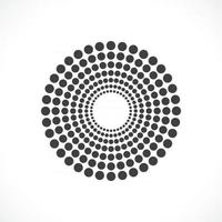 Abstract vector circle frame halftone dots logo emblem design.