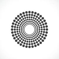 Abstract vector circle frame halftone dots logo emblem design.