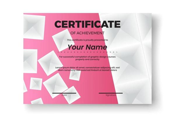 Modern certificate design with Abstract geometric background