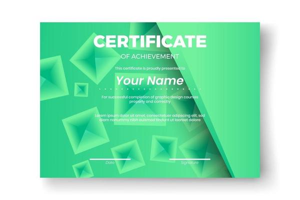 Modern certificate design with Abstract geometric background