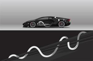 Sports stripes, car stickers black color. Racing decals for tuning.  20928753 Vector Art at Vecteezy