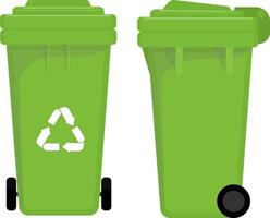 Garbage cans and bags in a flat style. The topic of cleaning vector