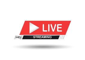 live streaming logo  vector design element with play button