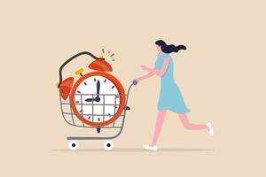 Buying time to delay or gain more time to do something vector