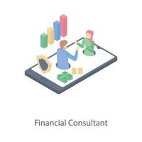 aplicación de consultoría financiera vector