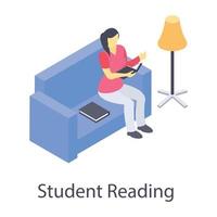 Student Reading Book vector