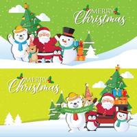 Christmas background with Santa Claus and Merry Christmas vector