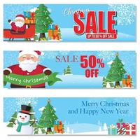 Christmas background with Santa Claus vector