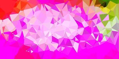 Light pink, green vector abstract triangle background.