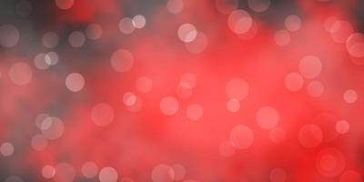 Dark Red vector background with bubbles.