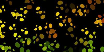 Dark green, yellow vector backdrop with chaotic shapes.