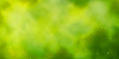 Light Green vector background with colorful stars.