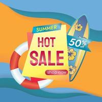 hot summer sale promotion vector