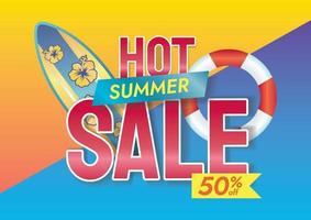 summer hot beach sale promotion vector