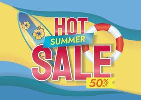 beach summer sale promotion vector
