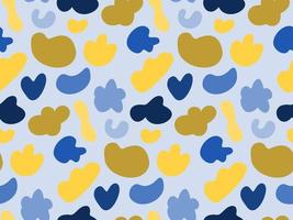 Seamless pattern vector background with yellow and blue shapes