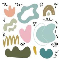 Big set of hand drawn colorful shapes and doodle objects. vector