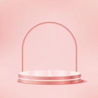 3d rendering pink pastel product stand on background vector