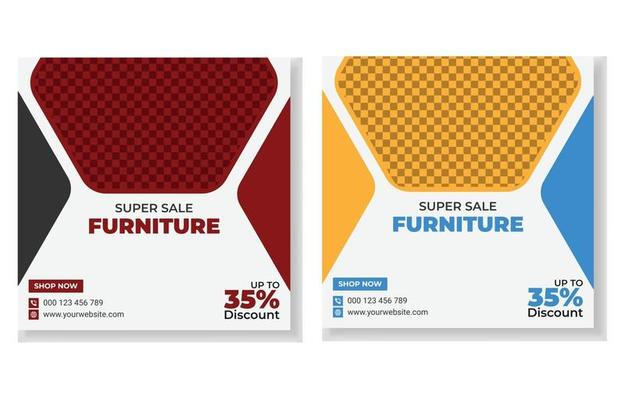 Furniture sale vector template design.