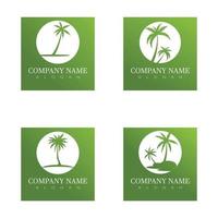 Palm tree summer logo template vector illustration