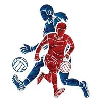 Gaelic Football Male and Female Players vector