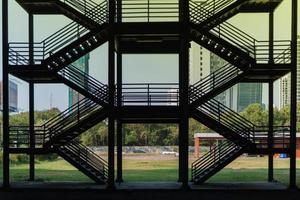 Silhouette outline of fire escape photo