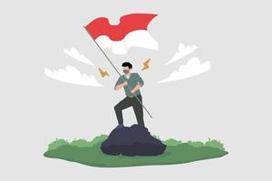 Celebrating Indonesia Independence Day Vector Illustration.